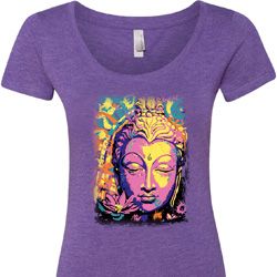 Yoga Psychedelic Buddha Ladies Scoop Neck Shirt Yoga Psychedelic Buddha Ladies Scoop Neck Shirt