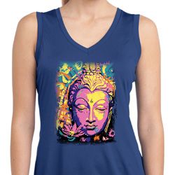 Yoga Psychedelic Buddha Ladies Sleeveless Moisture Wicking Shirt Yoga Psychedelic Buddha Ladies Sleeveless Moisture Wicking Shirt