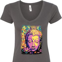 Yoga Psychedelic Buddha Ladies V-Neck Shirt Yoga Psychedelic Buddha Ladies V-Neck Shirt