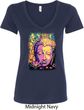 Yoga Psychedelic Buddha Ladies V-Neck Shirt