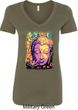 Yoga Psychedelic Buddha Ladies V-Neck Shirt