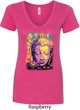 Yoga Psychedelic Buddha Ladies V-Neck Shirt