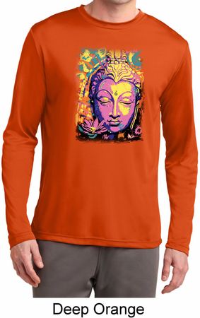 Yoga Psychedelic Buddha Mens Moisture Wicking Long Sleeve Shirt