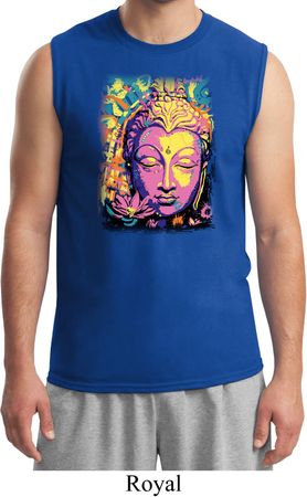 Yoga Psychedelic Buddha Mens Muscle Shirt