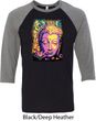 Yoga Psychedelic Buddha Mens Raglan Shirt