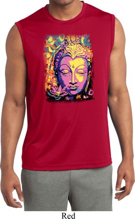 Yoga Psychedelic Buddha Mens Sleeveless Moisture Wicking Shirt