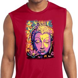 Yoga Psychedelic Buddha Mens Sleeveless Moisture Wicking Shirt Yoga Psychedelic Buddha Mens Sleeveless Moisture Wicking Shirt