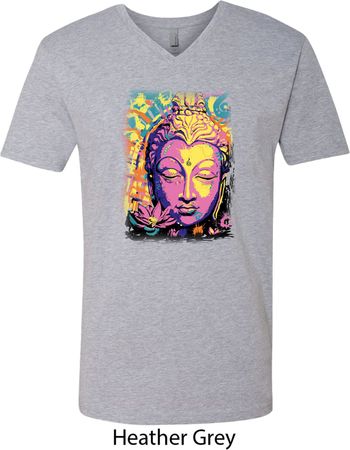 Yoga Psychedelic Buddha Mens V-Neck Shirt