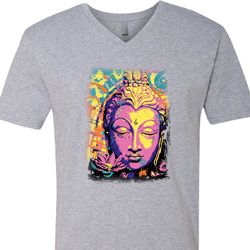 Yoga Psychedelic Buddha Mens V-Neck Shirt Yoga Psychedelic Buddha Mens V-Neck Shirt