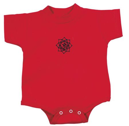 Yoga Romper Black Lotus OM Patch Small Print Infant Baby Creeper