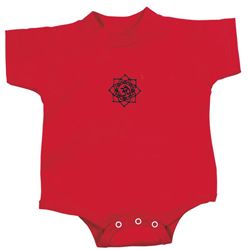 Yoga Romper Black Lotus OM Patch Small Print Infant Baby Creeper