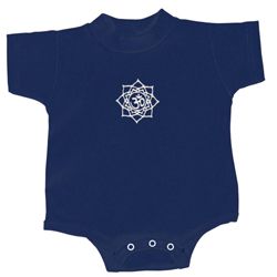 Yoga Romper White Lotus OM Patch Infant Baby Creeper