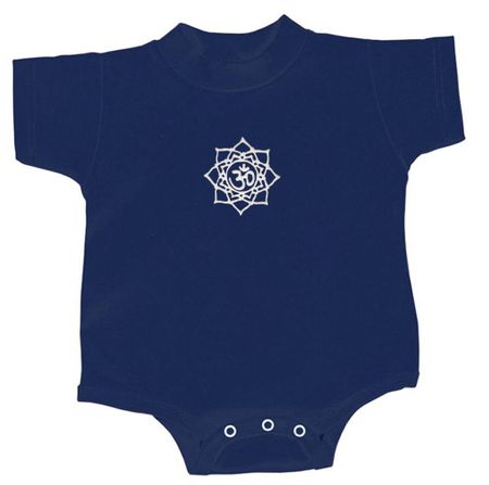 Yoga Romper White Lotus OM Patch Infant Baby Creeper