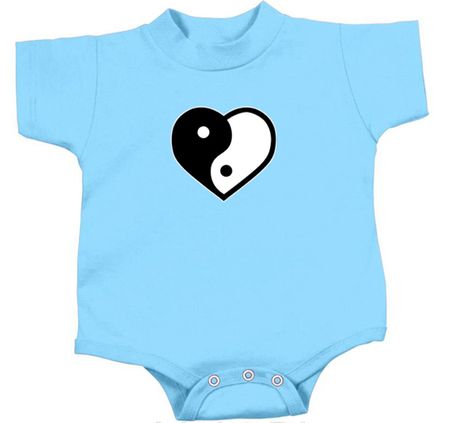 Yoga Romper Yin Yang Heart Small Print Infant Baby Creeper