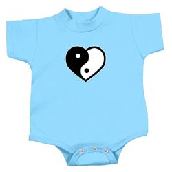 Yoga Romper Yin Yang Heart Small Print Infant Baby Creeper