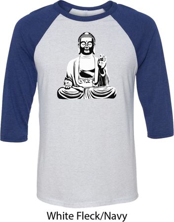 Yoga Shirt At Peace Buddha Raglan Shirt