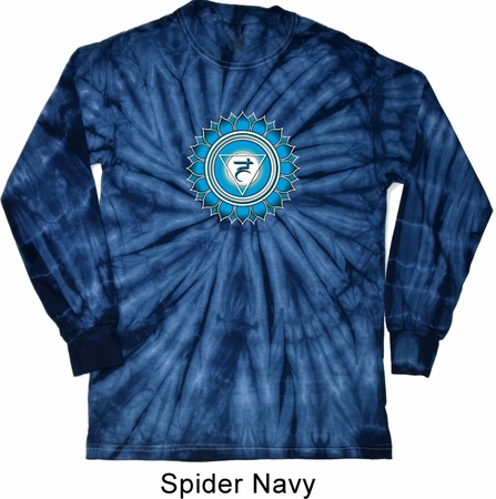 Yoga Shirt Blue Vishuddha Long Sleeve Tie Dye Tee T-shirt