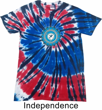 Yoga Shirt Blue Vishuddha Patriotic Tie Dye Tee T-shirt