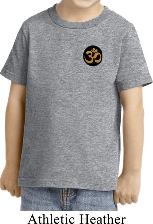 Yoga Shirt Gold AUM Patch Pocket Print Toddler Tee T-Shirt