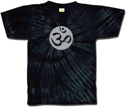 Yoga Shirt OM Aum Meditation Sports Swirl Tie Dye Black T-shirt