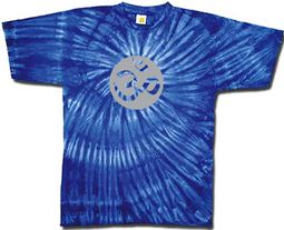 Yoga Shirt OM Aum Meditation Sports Swirl Tie Dye Blue Tee