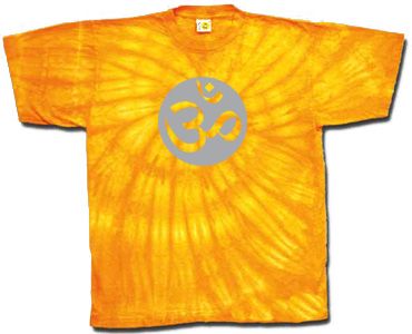 Yoga Shirt OM Aum Meditation Sports Swirl Tie Dye Gold Tee