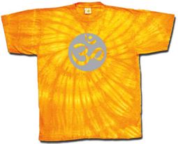 Yoga Shirt OM Aum Meditation Sports Swirl Tie Dye Gold Tee