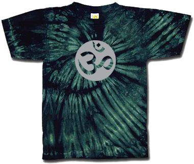 Yoga Shirt OM Aum Meditation Sports Swirl Tie Dye Hunter Green Tee