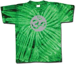 Yoga Shirt OM Aum Meditation Sports Swirl Tie Dye Kelly Green Tee