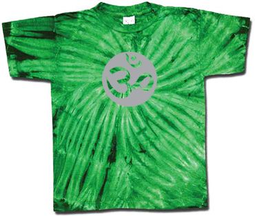 Yoga Shirt OM Aum Meditation Sports Swirl Tie Dye Kelly Green Tee