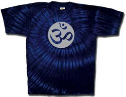 Yoga Shirt OM Aum Meditation Sports Swirl Tie Dye Navy T-shirt