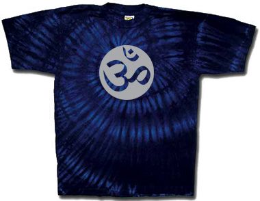 Yoga Shirt OM Aum Meditation Sports Swirl Tie Dye Navy T-shirt