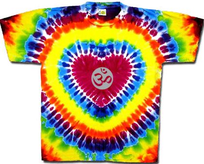 Yoga Shirt OM Meditation Peace Symbol Heart Tie Dye Tee