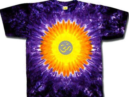 Yoga Shirt OM Symbol Meditation Purple Sun Tie Dye Tee