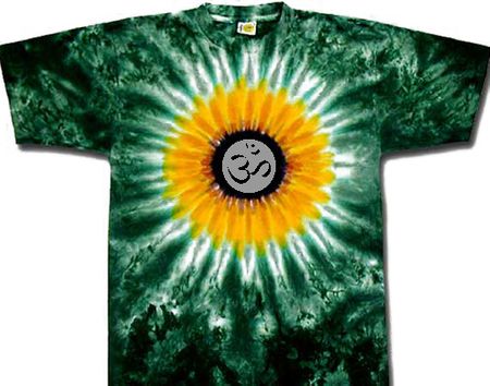 Yoga Shirt OM Symbol Meditation Sunflower Tie Dye Tee Shirt