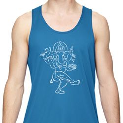 Yoga Sketch Ganesha White Print Dry Wicking Tank Top Yoga Sketch Ganesha White Print Dry Wicking Tank Top