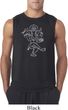 Yoga Sketch Ganesha White Print Sleeveless Shirt