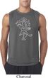 Yoga Sketch Ganesha White Print Sleeveless Shirt