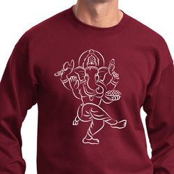 Yoga Sweatshirt Sketch Ganesha White Print Sweat Shirt Yoga Sweatshirt Sketch Ganesha White Print Sweat Shirt