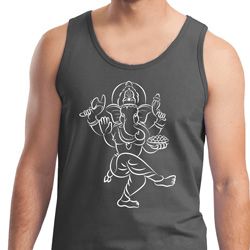 Yoga Tank Top Sketch Ganesha White Print Tanktop Yoga Tank Top Sketch Ganesha White Print Tanktop