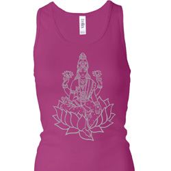 Yoga Tara Sketch Ladies Longer Length Racerback Tank Top Yoga Tara Sketch Ladies Longer Length Racerback Tank Top