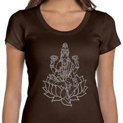 Yoga Tara Sketch Ladies Scoop Neck Shirt Yoga Tara Sketch Ladies Scoop Neck Shirt