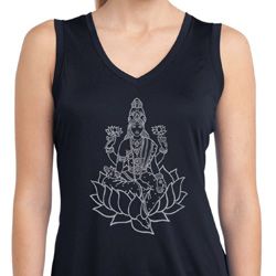 Yoga Tara Sketch Ladies Sleeveless Moisture Wicking Shirt Yoga Tara Sketch Ladies Sleeveless Moisture Wicking Shirt