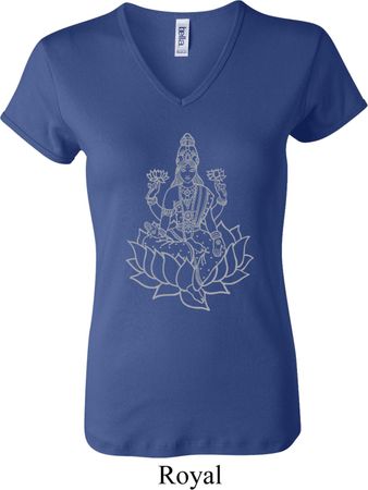 Yoga Tara Sketch Ladies V-neck Shirt