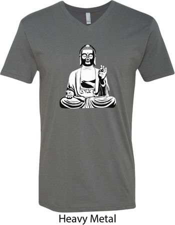 Yoga Tee At Peace Buddha V-neck Shirt