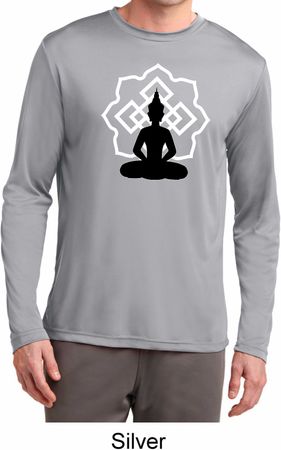 Yoga Tee Buddha Lotus Pose Dry Wicking Long Sleeve