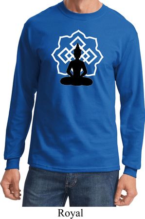 Yoga Tee Buddha Lotus Pose Long Sleeve