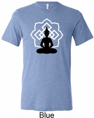 Yoga Tee Buddha Lotus Pose Tri Blend Tee