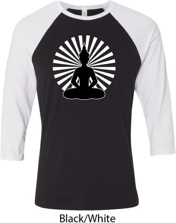 Yoga Tee Meditating Buddha Raglan Shirt