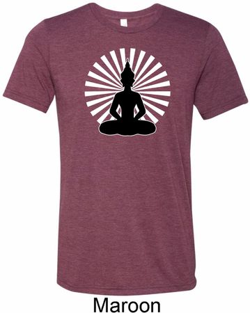 Yoga Tee Meditating Buddha Tri Blend Tee
